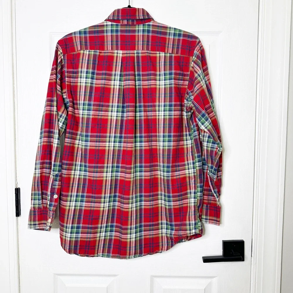 Ralph Lauren Red Plaid‎ Button Down Boys XL 20 Red Excellent Long Sleeve Preppy